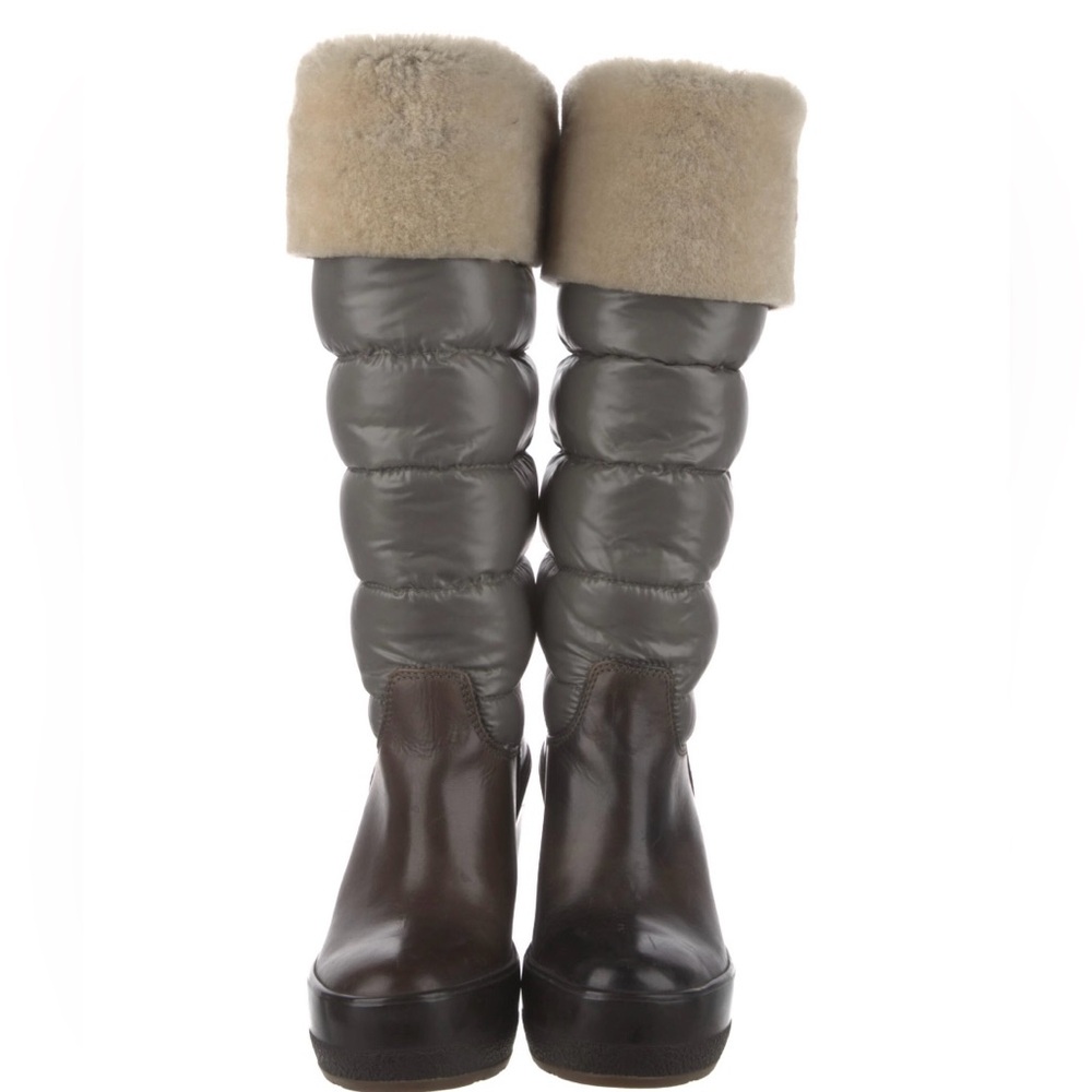 Moncler Leather Knee-High  Rain Boots